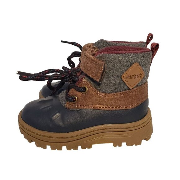EUC Carter's Boys Freddie Duck Boot Tan/Navy Infant Size 5M - Picture 3 of 7